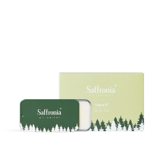 Unichi Saffronia Calm In 5’’ Balm, Abies Sibirica Oil Calm Balm for Stress Relief 8g