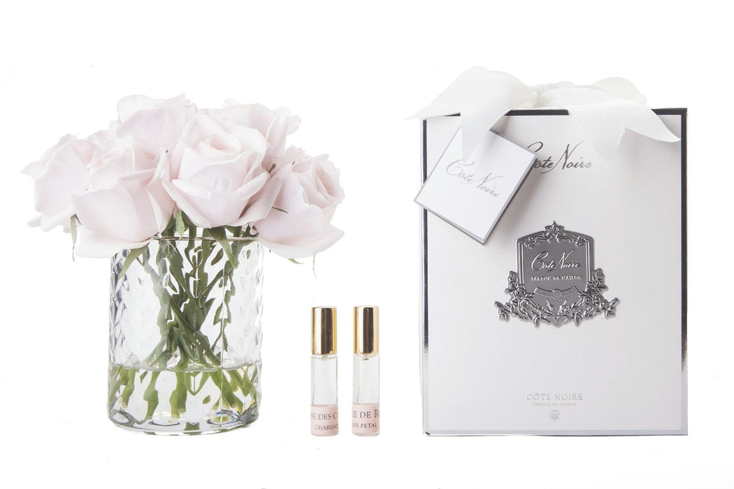 Cote Noire Herringbone Flower - Rose Buds - Clear - French Pink - HCF23