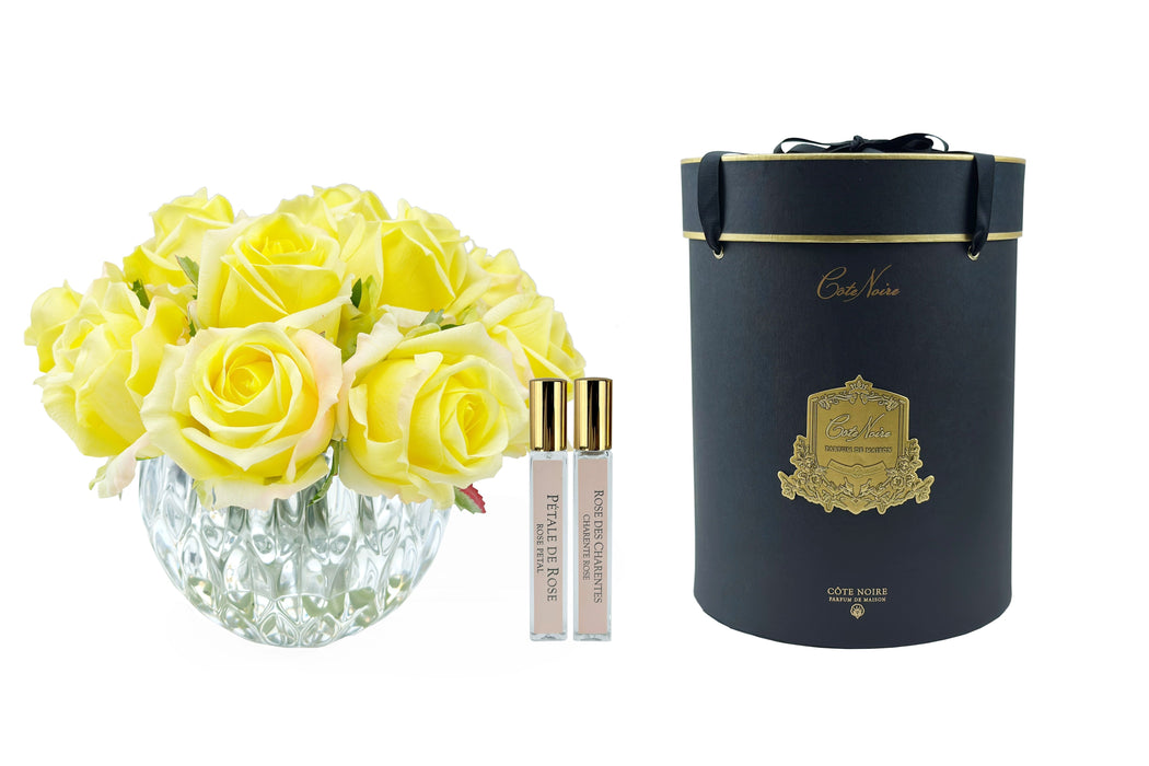 Cote Noire Luxury Round 13 Rose Bud Bouquet - Yellow - RRB08