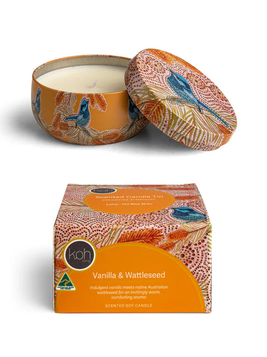 Koh Living Aboriginal Scented Vanilla & Wattleseed Candle Tin 170g