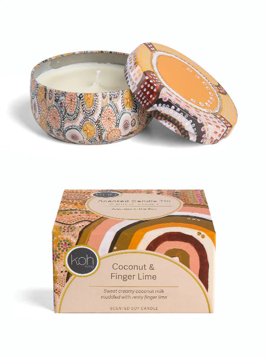 Koh Living Aboriginal Scented Coconut & Finger Lime Candle Tin 170g