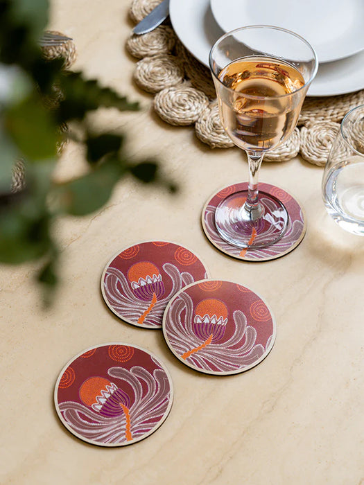 Koh Living Aboriginal Banksia Ceramic Coaster