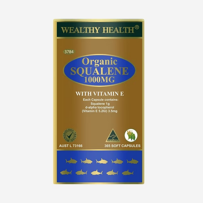 Wealthy Health Organic Squaliene 365 Capsules