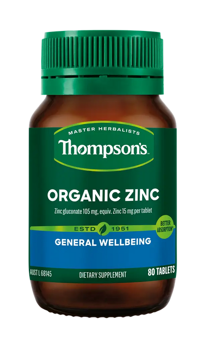 Thompsons Organic Zinc 80 Tablets XDaySale