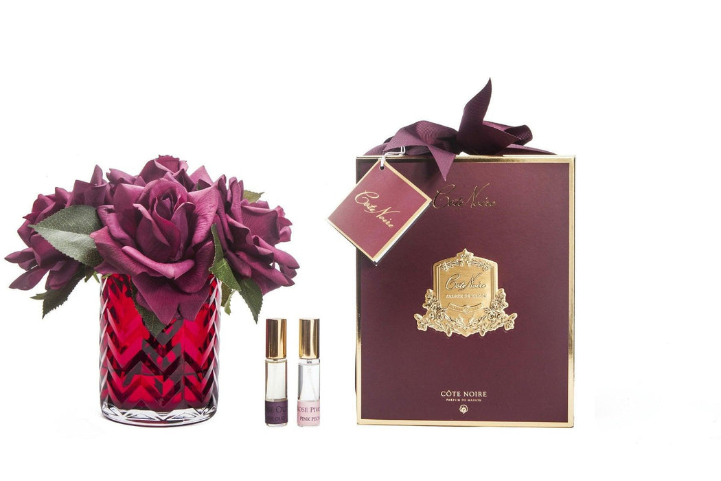 Cote Noire - Herringbone Flower Red - Red Roses - Hcf06
