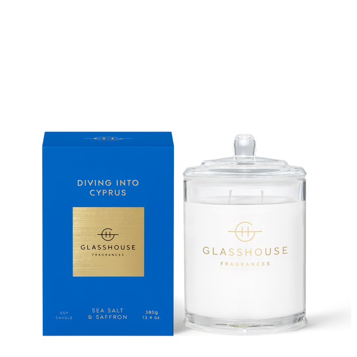 Glasshouse Fragrances Diving Into Cyprus Candle 380g