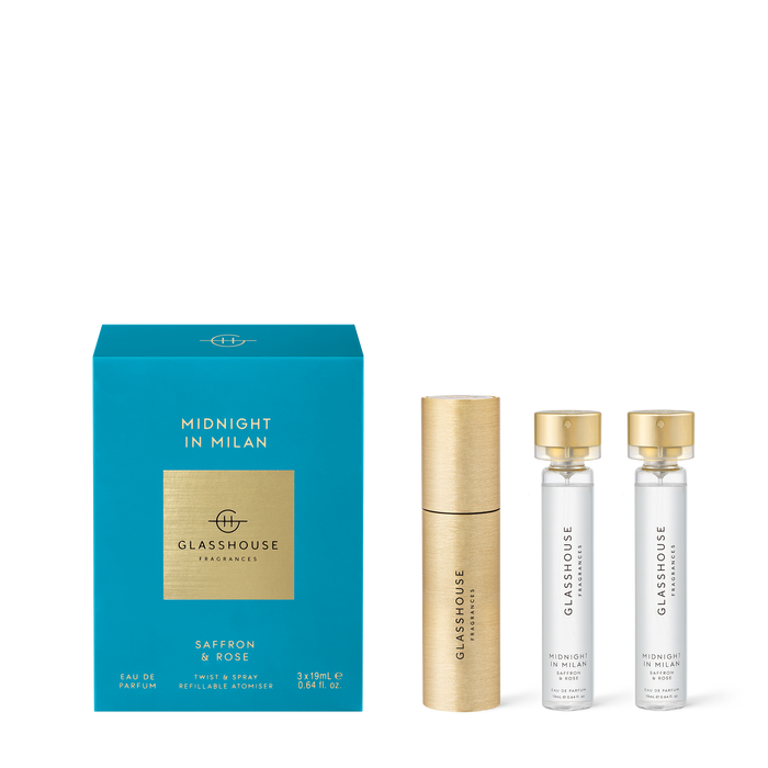 Glasshouse Fragrances Twist & Refillable Atomiser Gift Set Midnight in Milan