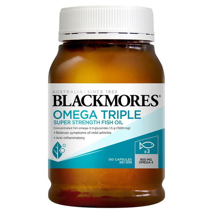 Blackmores Omega Triple Concentrated Fish Oil 150 Capsules 072024