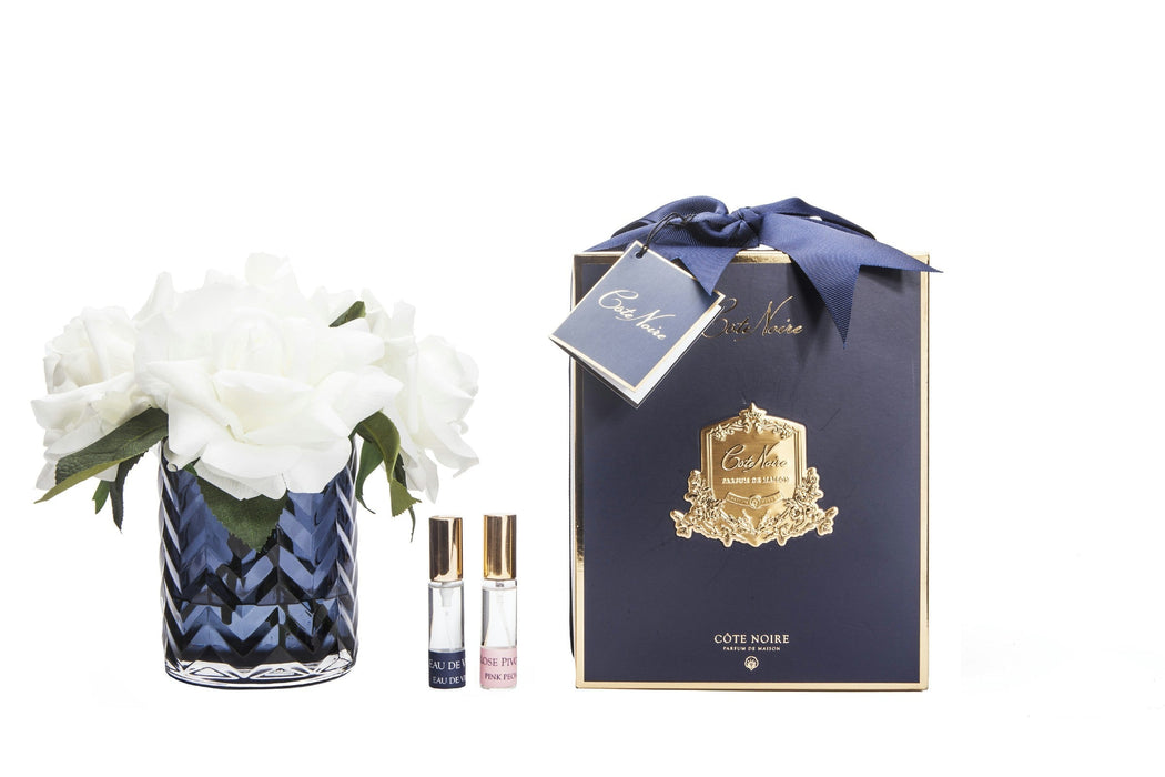 Cote Noire - Herringbone Flower White - Lilies - HCF05