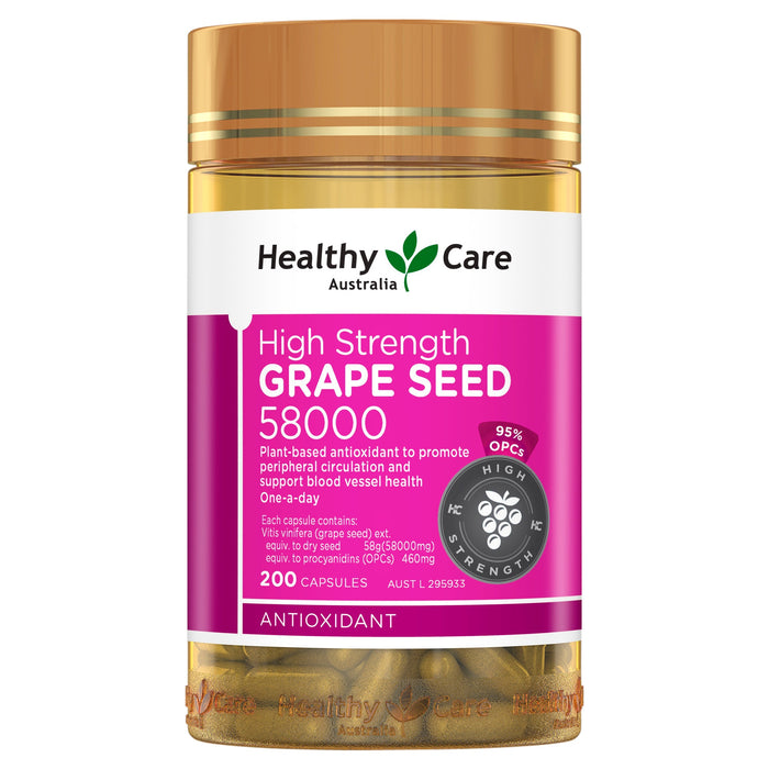 Healthy Care High Strength Grape Seed 58000 200 capsules