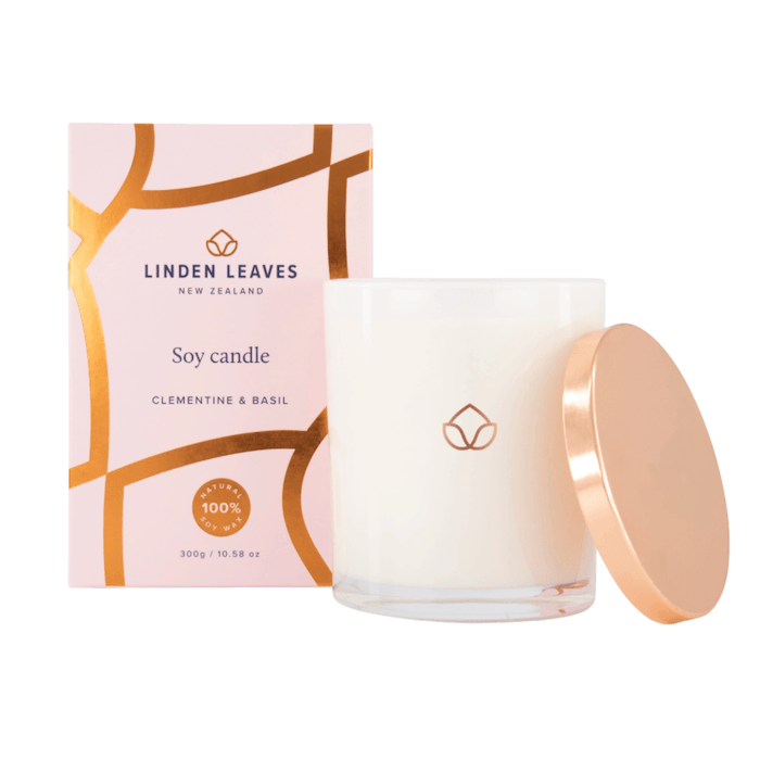 Linden Leaves Clementine and Basil Soy Candle 300g