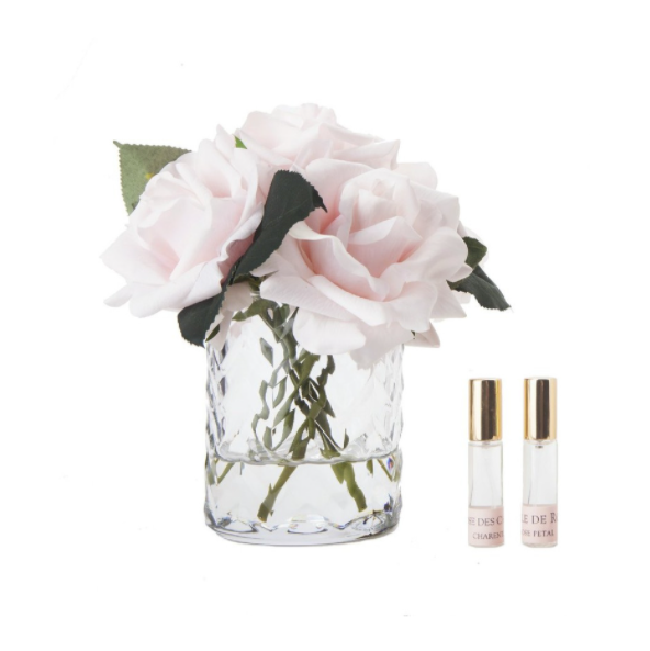 Cote Noire Herringbone Flower (5 French Roses - French Pink - Clear) HCF23