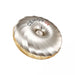 A silver and gold object with the word "CEMOY" written on it.