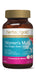A brown glass bottle with a gold cap, containing a multivitamin supplement for women.