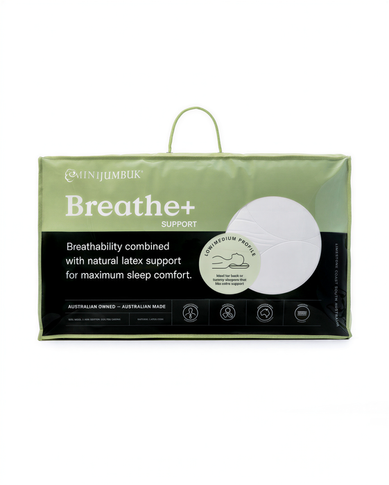 a green and black box containing a product called "Breathe+ Support".