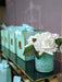 Cote Noire - Herringbone Flower Jade - White Roses - HCF51 Cote Noire