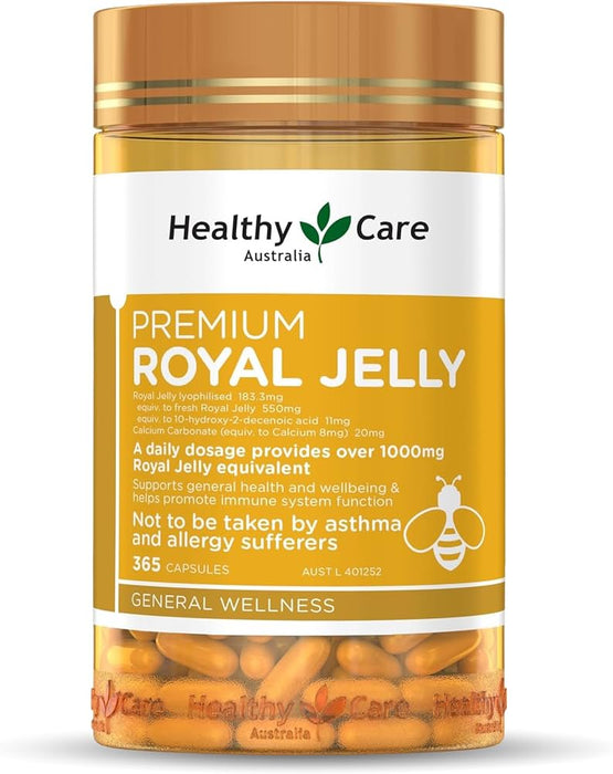 a bottle of Royal Jelly capsules from Healthy Care Australia.