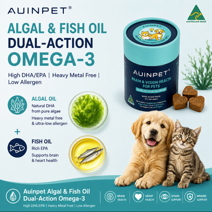 Auinpet BRAIN & VISION HEALTH For Pets - Algal Oil + Fish Oil Chews