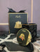 Cote Noire - Herringbone Candle With Scarf - Black & Gold - Red bee Lid - HCG02 Cote Noire