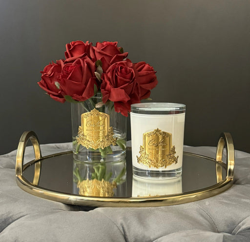 Cote Noire Premium Rose Bud Bouquet - Red - Clear - Gold Badge -NEW- GRB04 Cote Noire