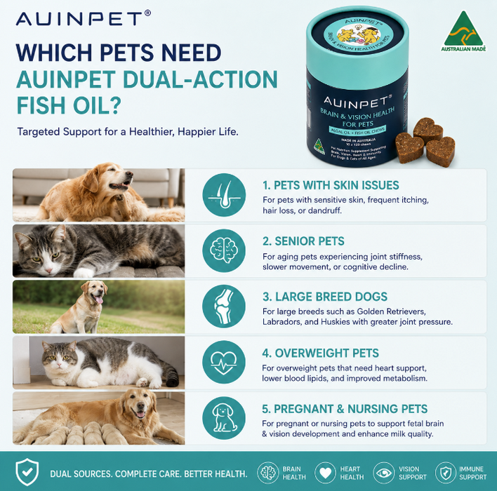 Auinpet BRAIN & VISION HEALTH For Pets - Algal Oil + Fish Oil Chews