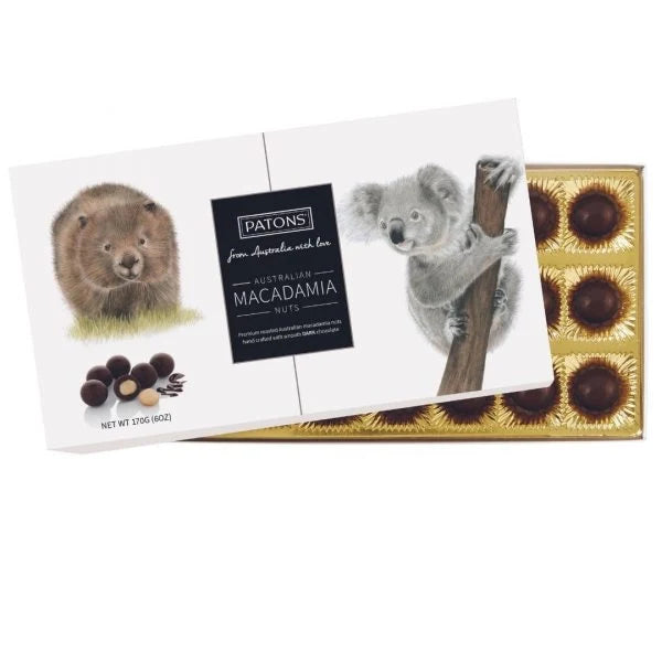 a box of Patons Macadamia Nuts with a koala illustration on the front.