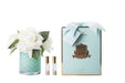 Cote Noire - Herringbone Flower Jade - White Roses - HCF51 Cote Noire