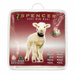 a lamb in a package, with a red background and white text.