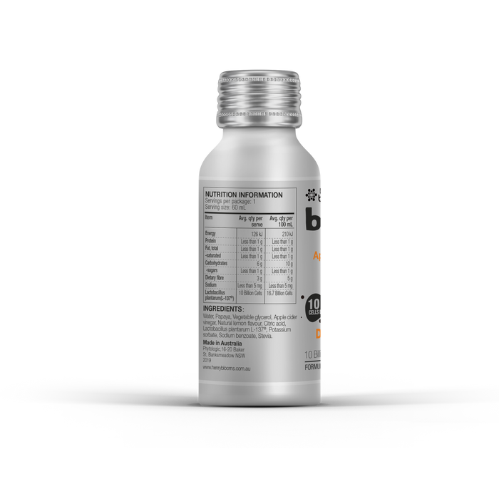 Henry Blooms BellyMe Digest Cleanse Papaya + Apple Cider Vinegar 60ml