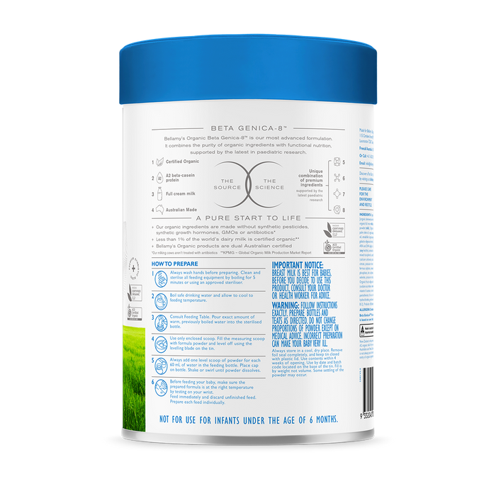 Bellamy’s Organic Beta Genica-8 Step 2 Follow-On Formula 6 - 12 Months 800g