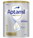 A can of Aptamil Pro Futura infant formula, which is a premium infant formula designed to be scientifically advanced.