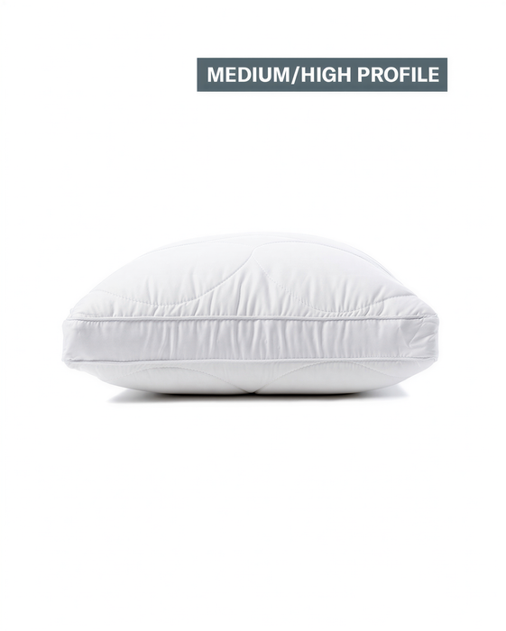 a single white pillow with a textured surface.