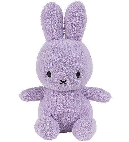 A purple plush bunny toy with large ears and a black x on its face.