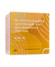 The image is a box for a children's wool quilt, featuring a vibrant yellow and orange color scheme with a text description and a small logo.