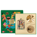 The image is a colorful illustration of a gift box with various objects, including a glass jar, a windmill, and a person sitting in a chair.