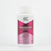 A bottle of cranberry supplement with a white cap and a pink label.