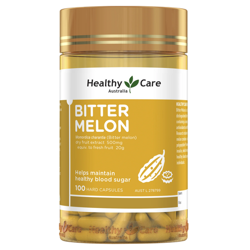 a bottle of bitter melon capsules from Healthy Care Australia.