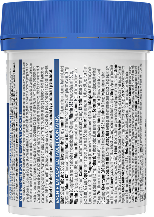 Swisse Ultivite Men's Multivitamin 120 Tablets EXP: 03/2026 - XDaySale