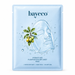 A blue square-shaped sheet mask packaging for a hydrating and plumping sheet mask.