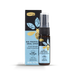 a bottle of Comvita Bee Propolis Oral Spray and its packaging, which is a black and blue box with a clear plastic top.