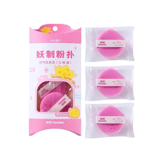 YAO ZHI Happy Go-Lucky Dual-Use(DRY-WET) Powder Puff -3PS