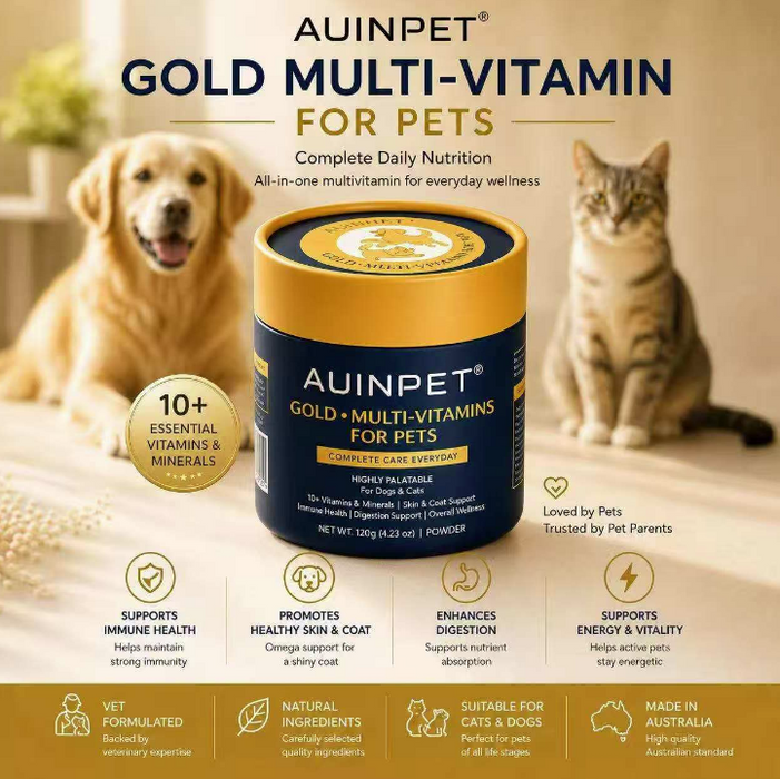 Auinpet GOLD + MULTI-VITAMINS for Pets - Complete Care Chews -1g*120Chews