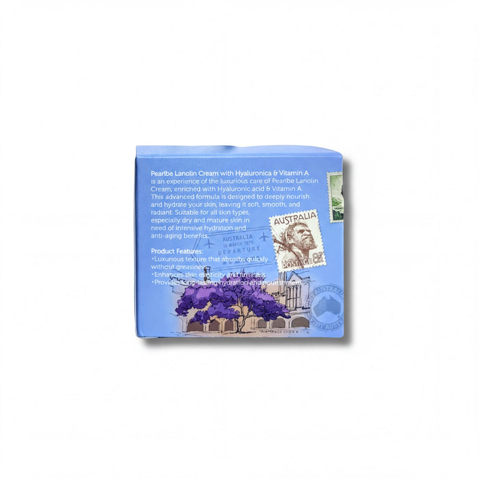 The image is a product box for a product called "Parebe Llanir Cream with Hyaluronic Acid & Vitamin A".