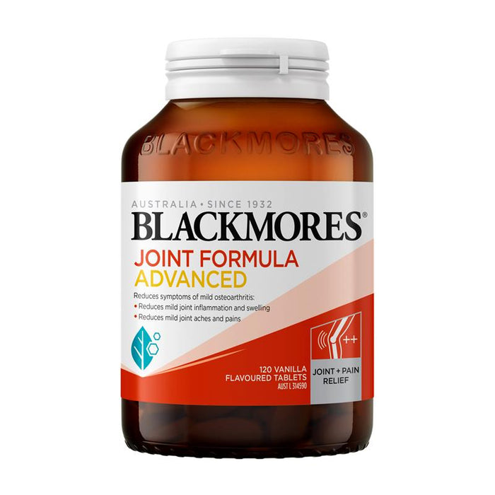 a bottle of joint formula advanced, a product from the brand Blackmore's.