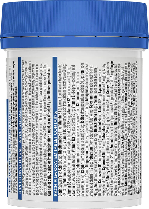 Swisse Ultivite Men's Multivitamin 120 Tablets EXP: 03/2026 - XDaySale