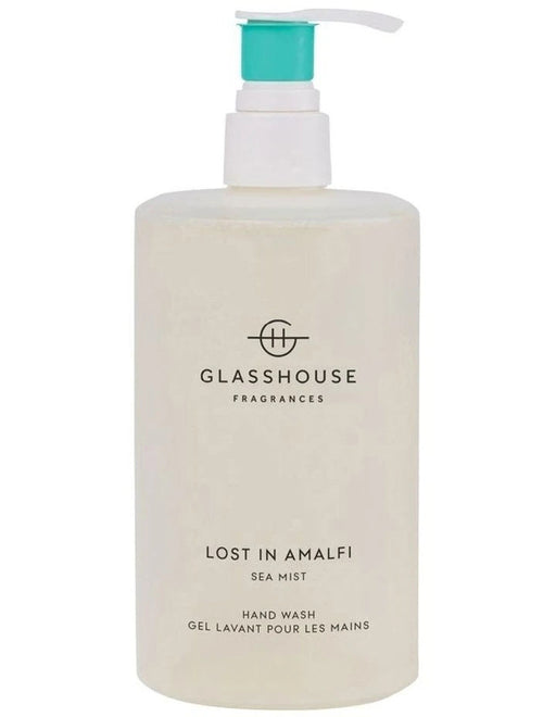 A pump bottle of hand wash with a sea mist scent.