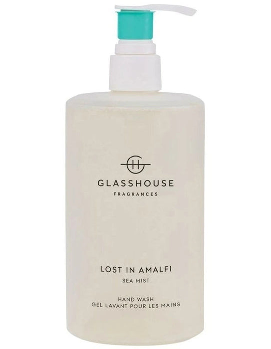 A pump bottle of hand wash with a sea mist scent.