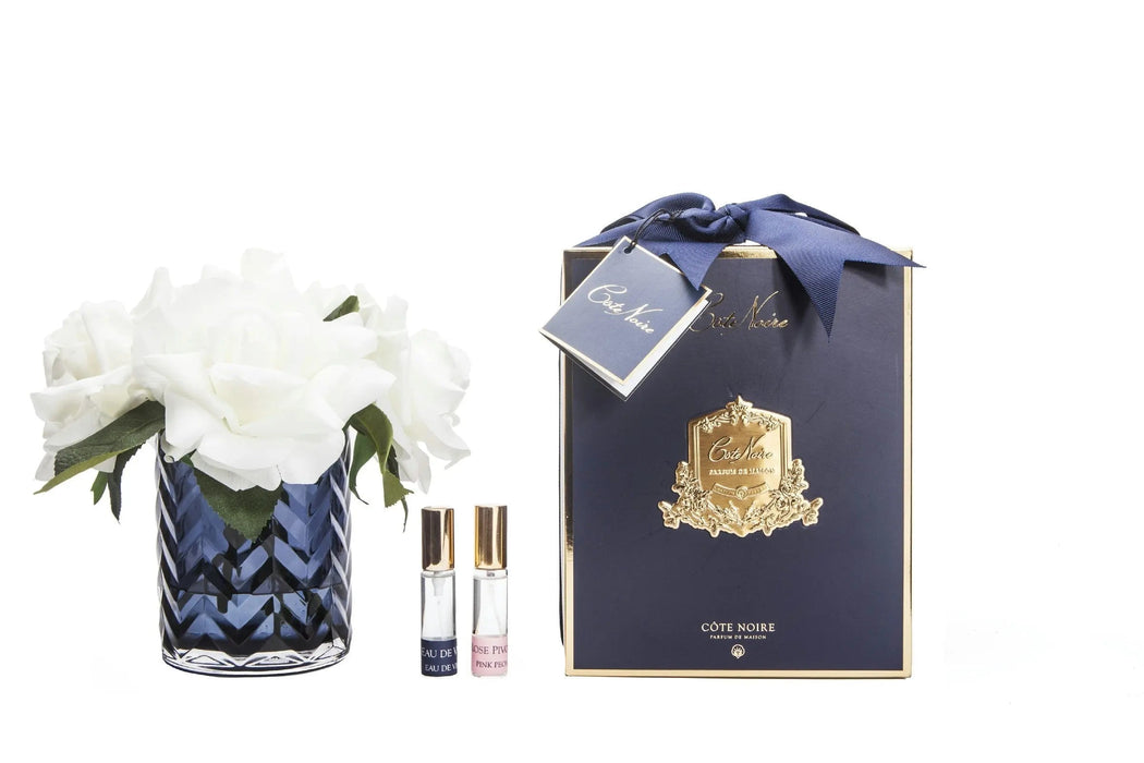 Cote Noire - Herringbone Flower White - Lilies - HCF05 Cote Noire