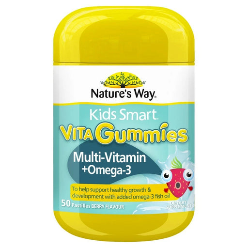 Nature's Way Kids Smart Vita Gummies Multi-Vitamin + Omega 3 50 Pastilles Berry XDaySale