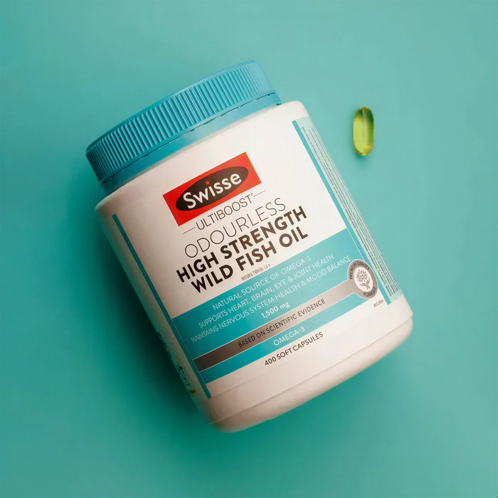 Swisse Ultiboost Odourless High Strength Wild Fish Oil 1500mg 400 Capsules EXP:10/2026 Swisse
